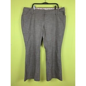 Maurices Dress Pants Women's Sz 24 Pin Stripe Brown Stretch Wide Leg Chino 46x31